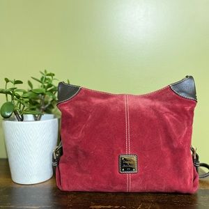 Dooney & Bourke Red Suede Crossbody Purse